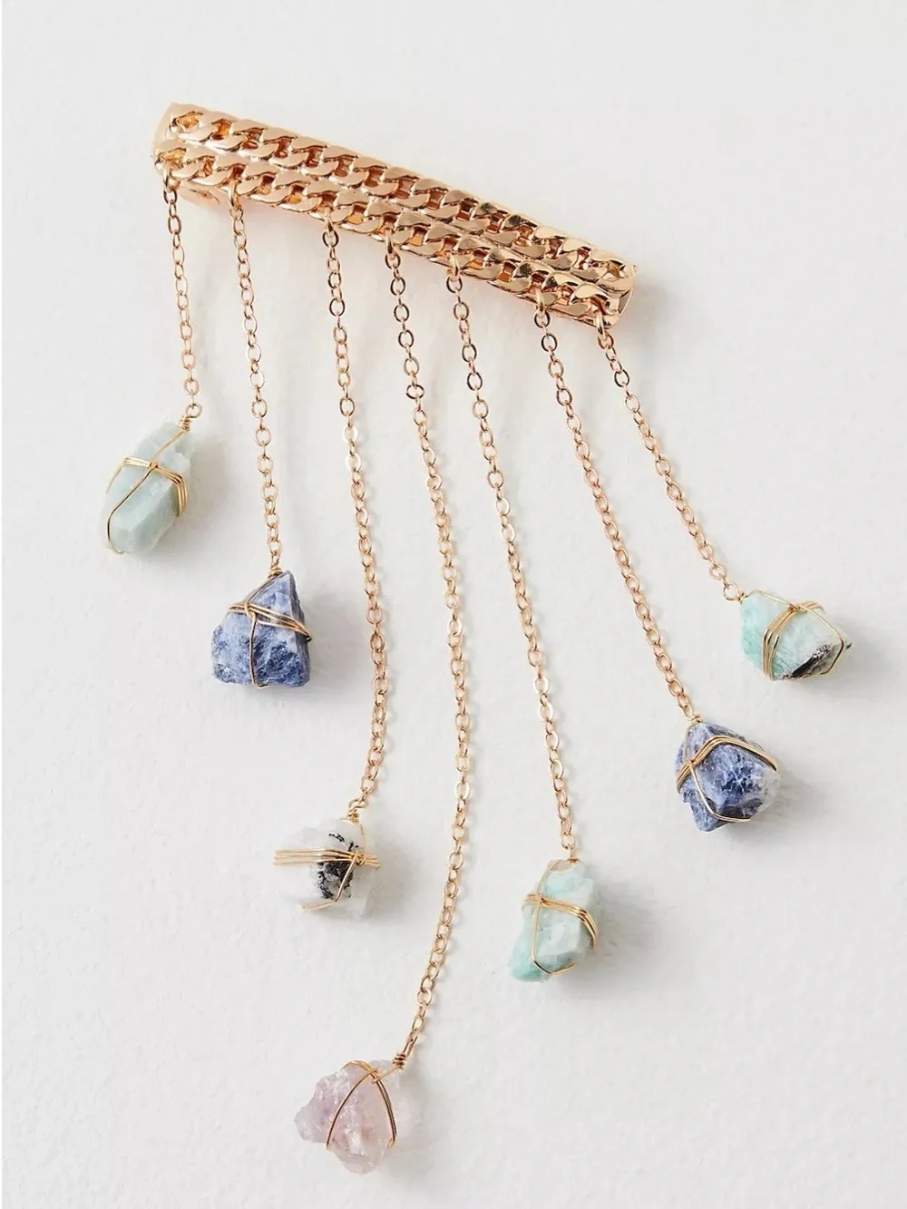 New🌟Free People-Dripping Stones Healing Crystal Hair Barrette
